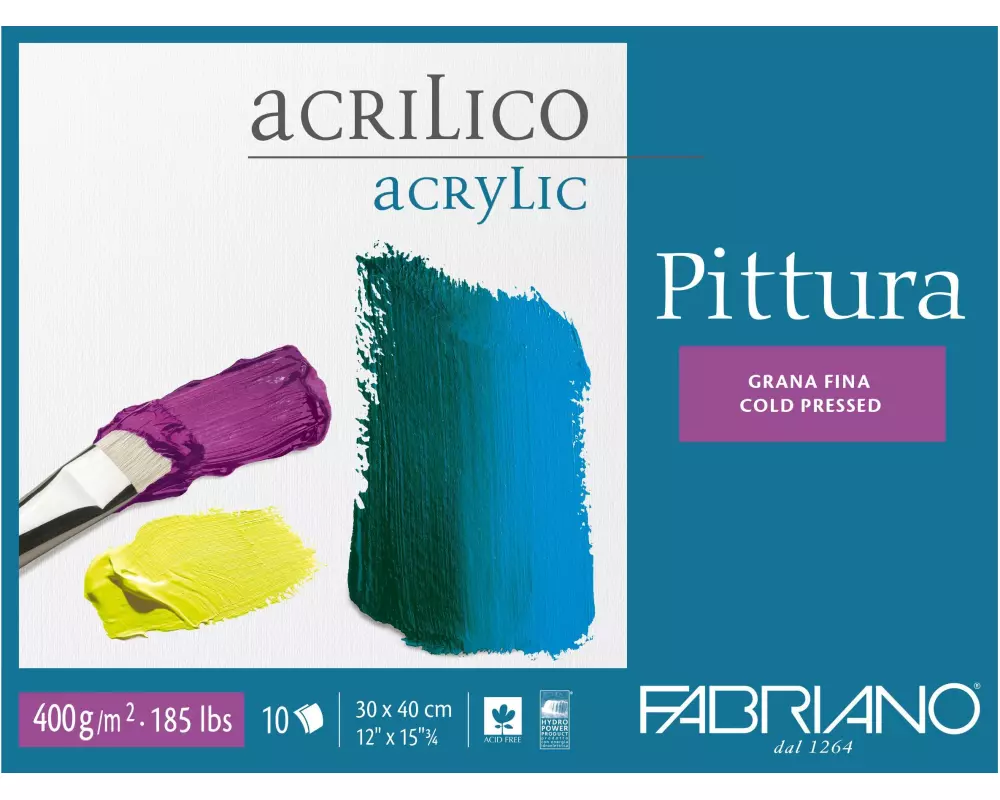 Fabriano Malblock Pittura 30 x 40 cm, Acryl, 10 Blatt