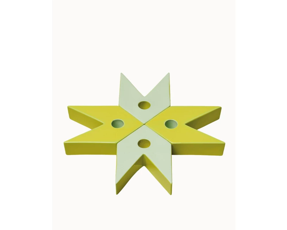 Chic Mic Star candle holder Porzellan, 4-teilig, Grün
