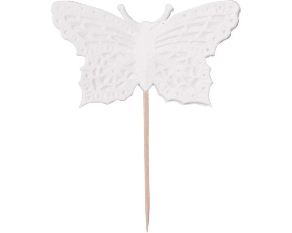 Demmler Deko Picker Schmetterlinge 8 Stück, Weiss