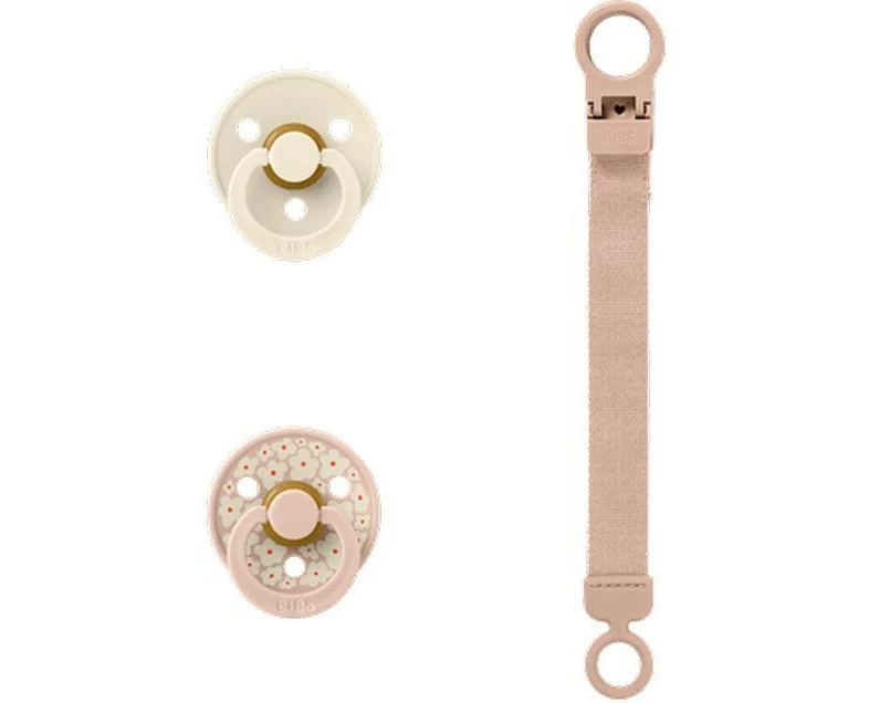 Bibs Colour Schnuller & Loop Clip Geschenkset Rosa