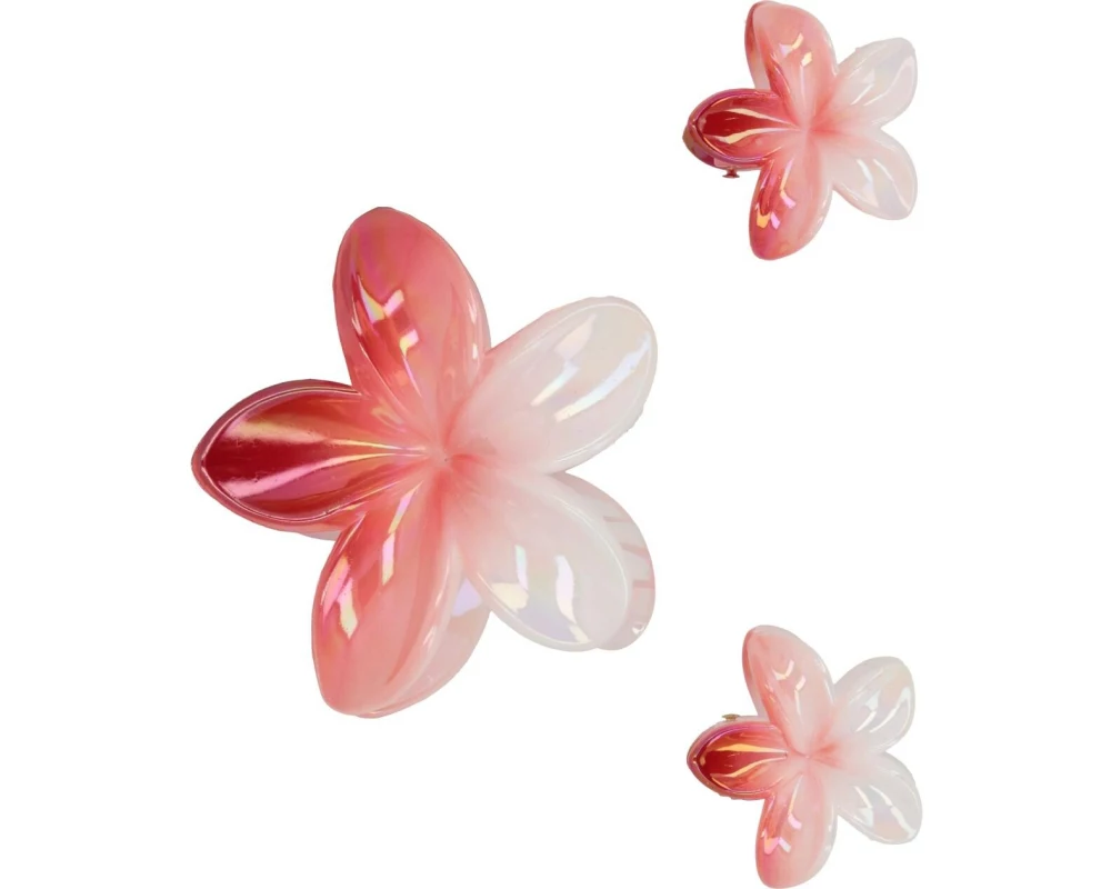 Trisa Accessoires Lotus Haarklemme in Weiss-Rosa-Rot