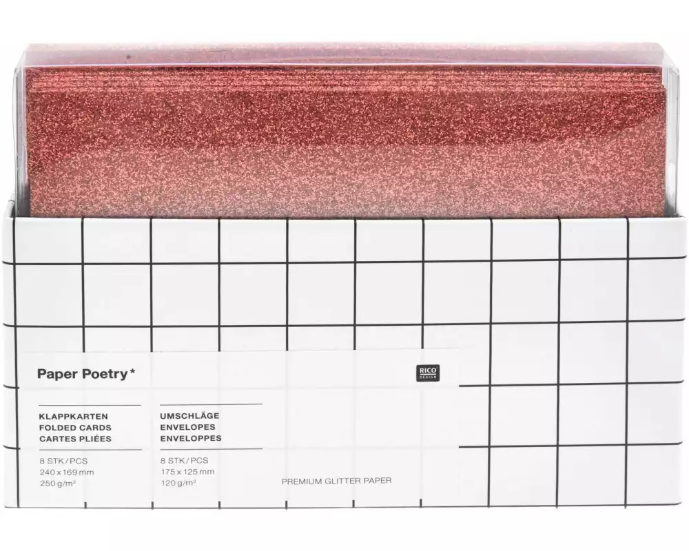 Rico Design Kartenset Glitter Rot