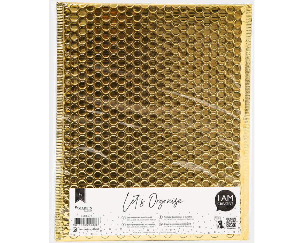 I AM CREATIVE Geschenktasche Let`s Organize MAA4088.077 metallic gold 3 Stück