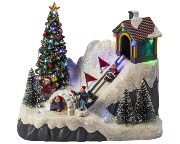 Konstsmide LED Szenerie Rodelbahn mit Musik 18.5 cm x 21.5 cm