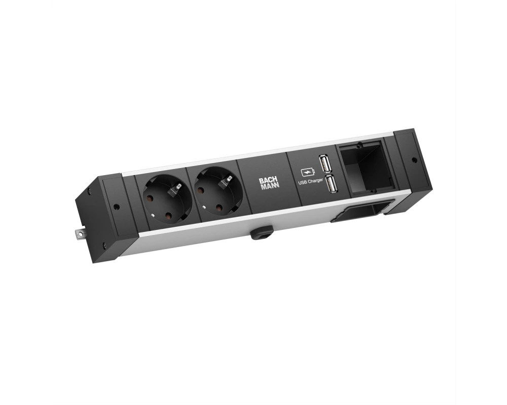 BACHMANN DESK RAIL 2x Schutzkontakt 1x USB Charger 1x ABD