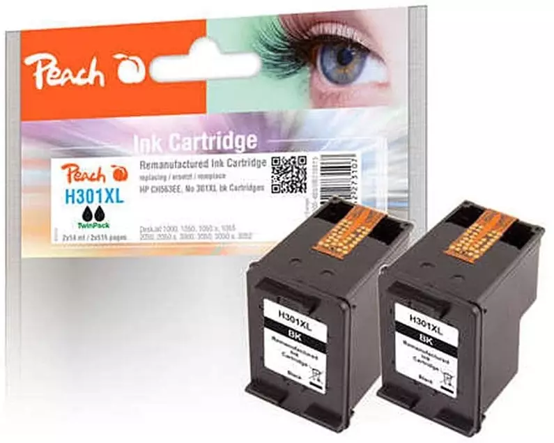 Peach Tinte HP Nr. 301XL (CH563EE) 2x Black