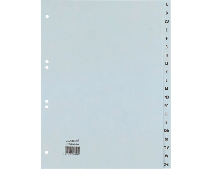 HETZEL Register PP A4 25240481 grau A-Z 20-teilig