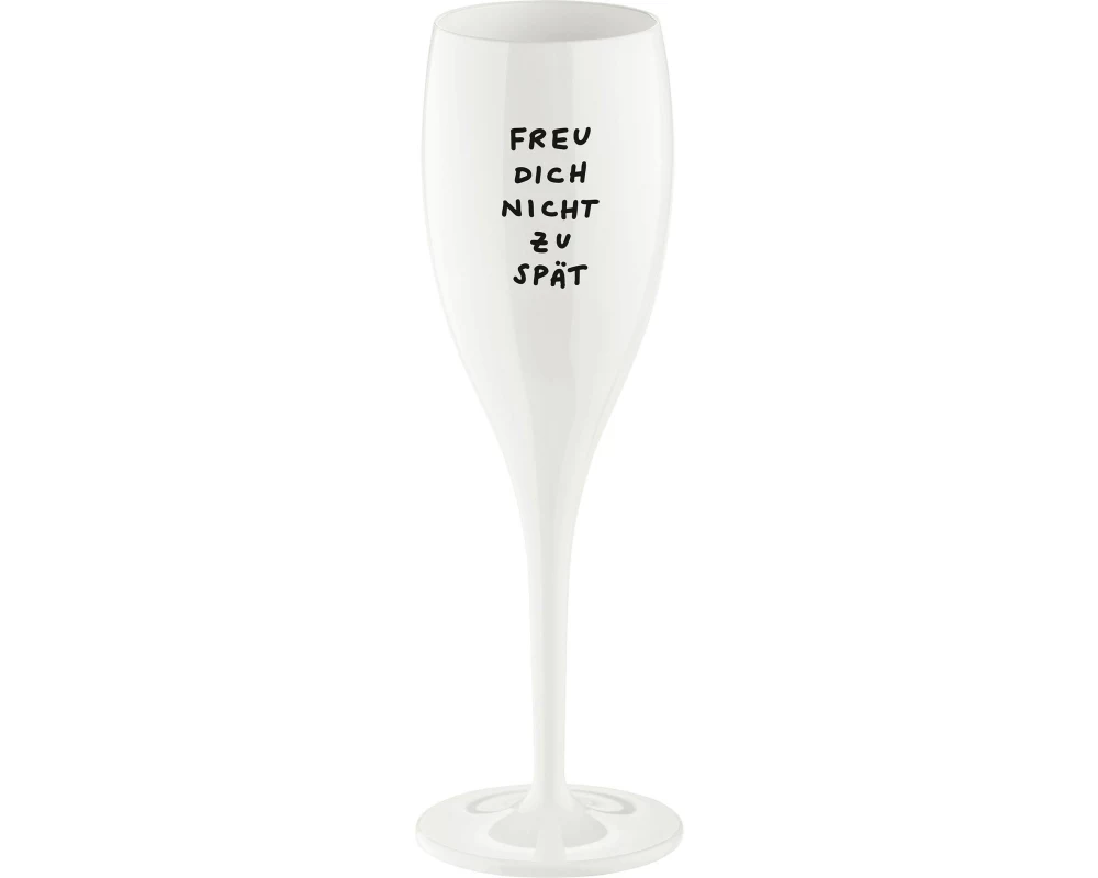 Koziol Sektglas Freu dich nicht 100 ml, 1 Stück, Weiss