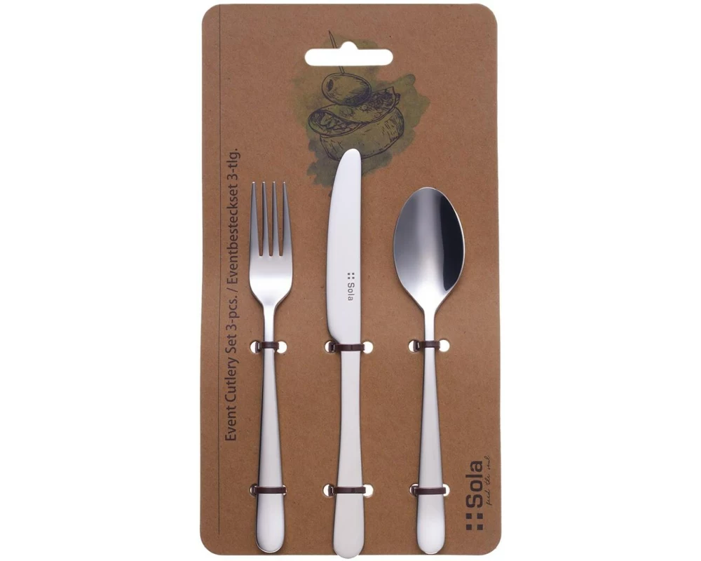 Sola Besteck-Set Basic Alpha, 3-teilig, poliert