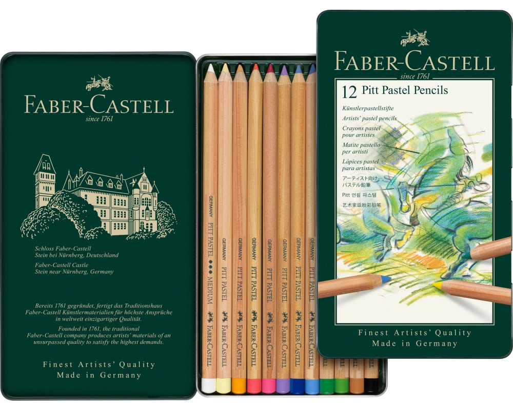 FABER-CASTELL Farbstift Pitt 112112 12er Metalletui