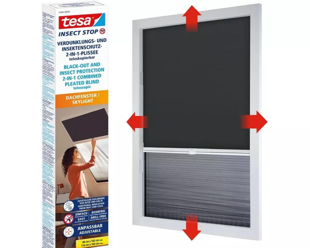 tesa Insect Stop 2-in-1-Plissee Dachfenster