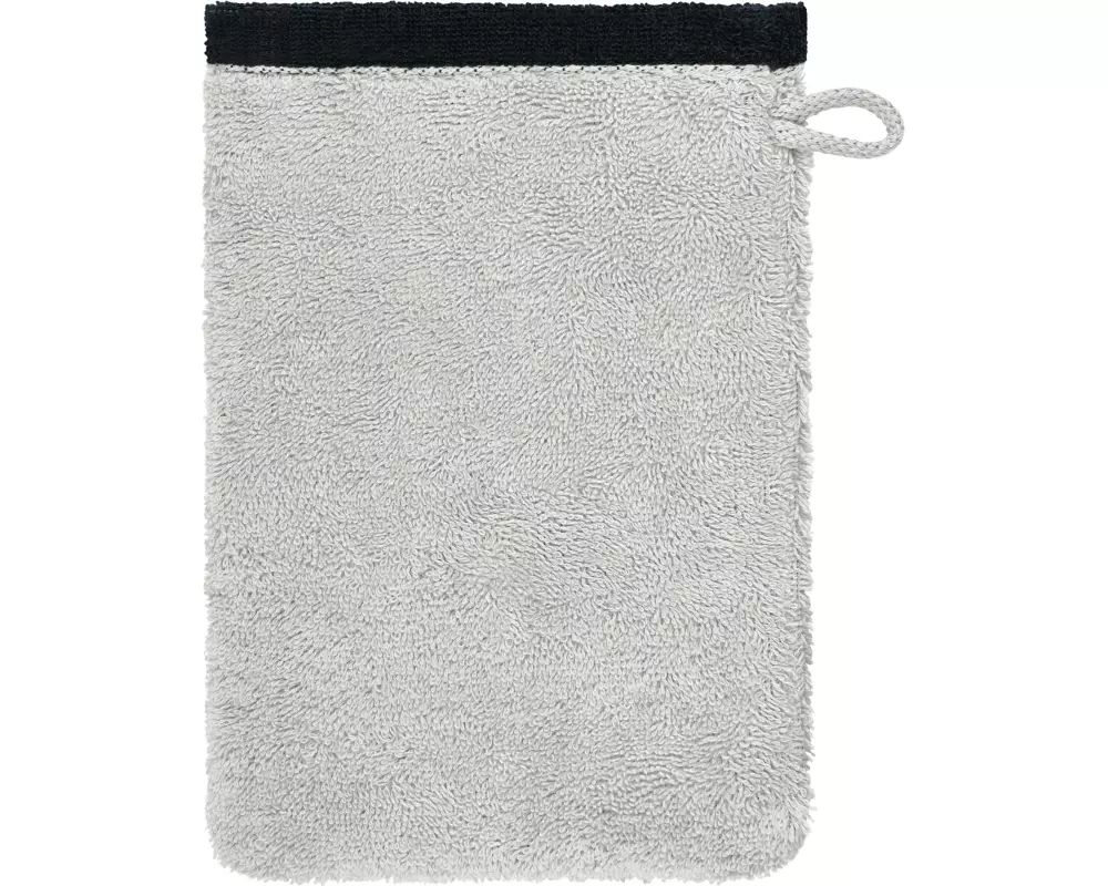 Cawö Waschhandschuh Lifestyle Splash 16 x 22 cm, Platin/Schwarz