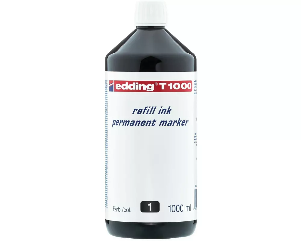 edding Tusche T-25 / T-100 / T-1000 1000 ml, Schwarz