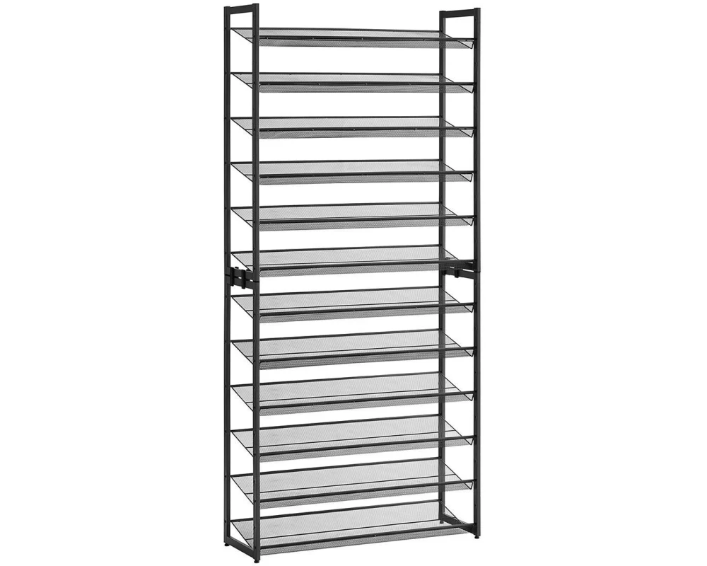 Songmics Schuhregal 92.3 x 221.4 cm, Schwarz