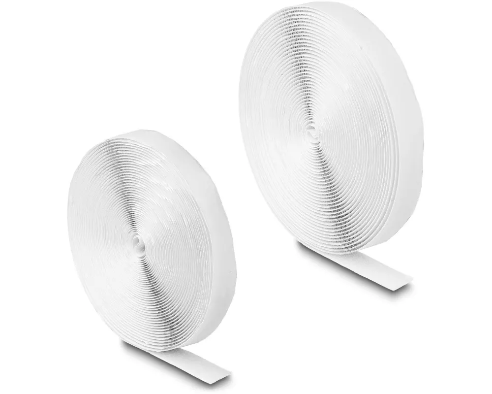Delock Klettband 5 m x 20 mm mit Haft- und Flauschband, Weiss