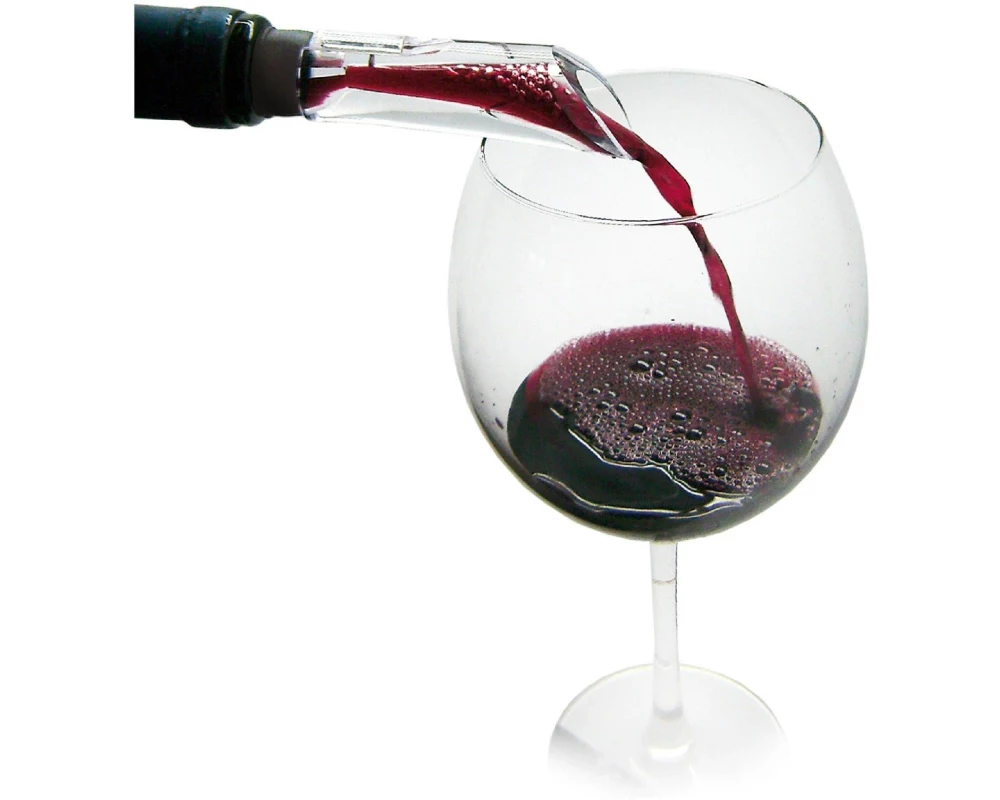 Vin Bouquet Weinausgiesser und Weinbelüfter 16 cm, Transparent|Schwarz