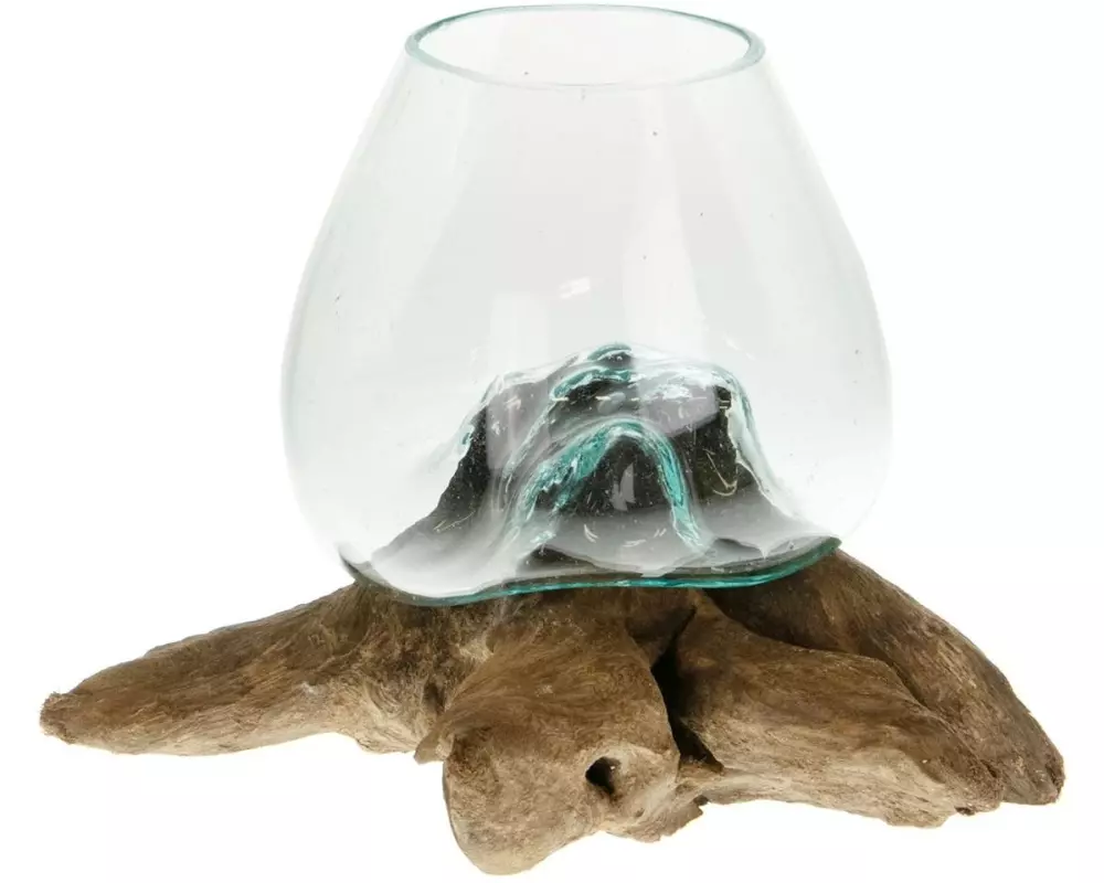 CHALET Vase auf Wurzel Glas, 22 cm x 20 cm