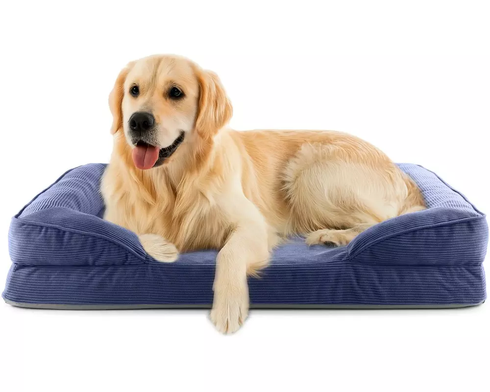 Lumaland Hundebett Indoor Cord L Dunkelblau