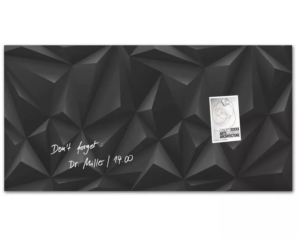 Sigel Magnethaftendes Glassboard Artverum 91 x 46 cm, Black-D