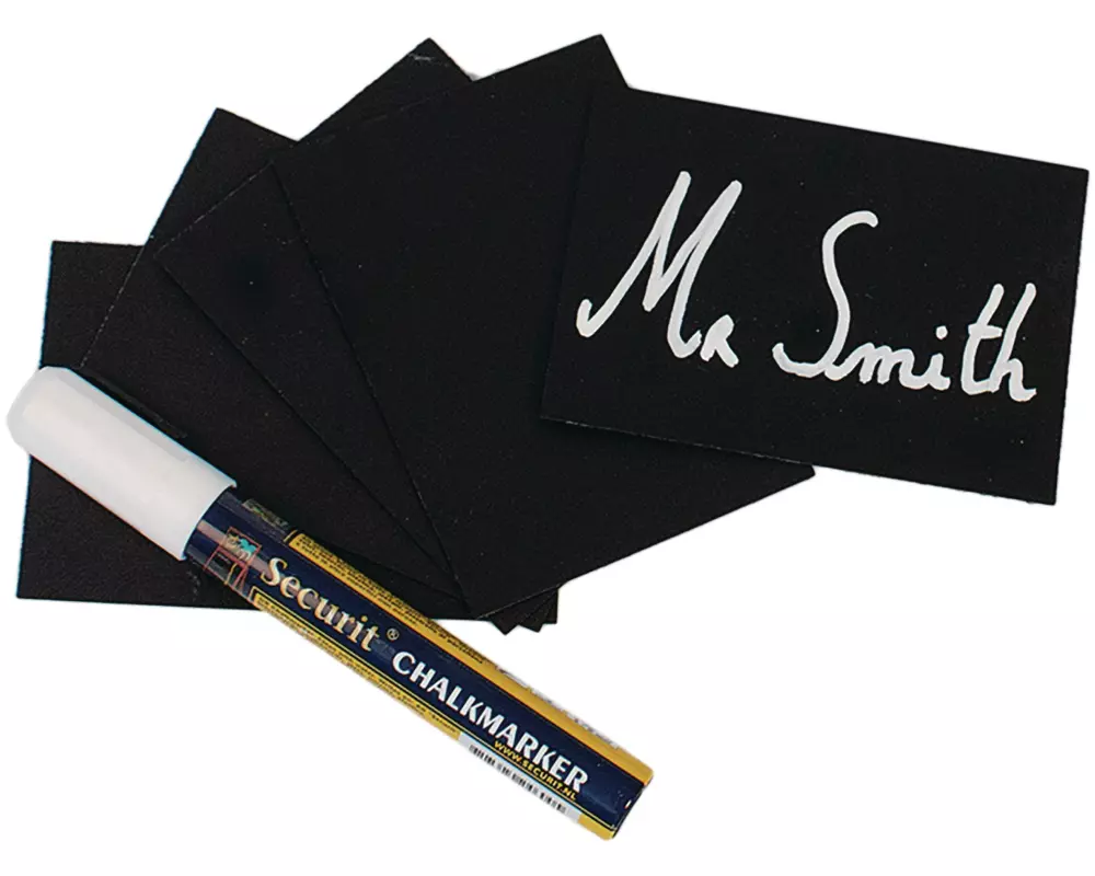 Securit Minikreidetafel A7 Set à 20 Stück Schwarz