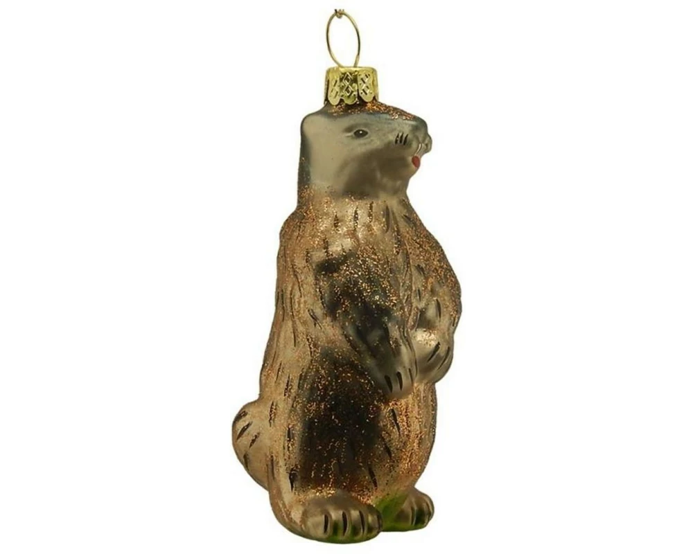 creanorm Weihnachtskugel Murmeltier Braun/Bronze