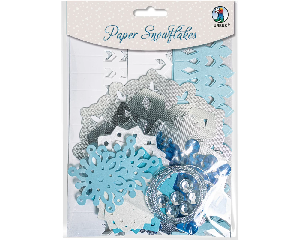URSUS Papier Schneeflocken 56680001 blau,weiss,silber 6 Stück