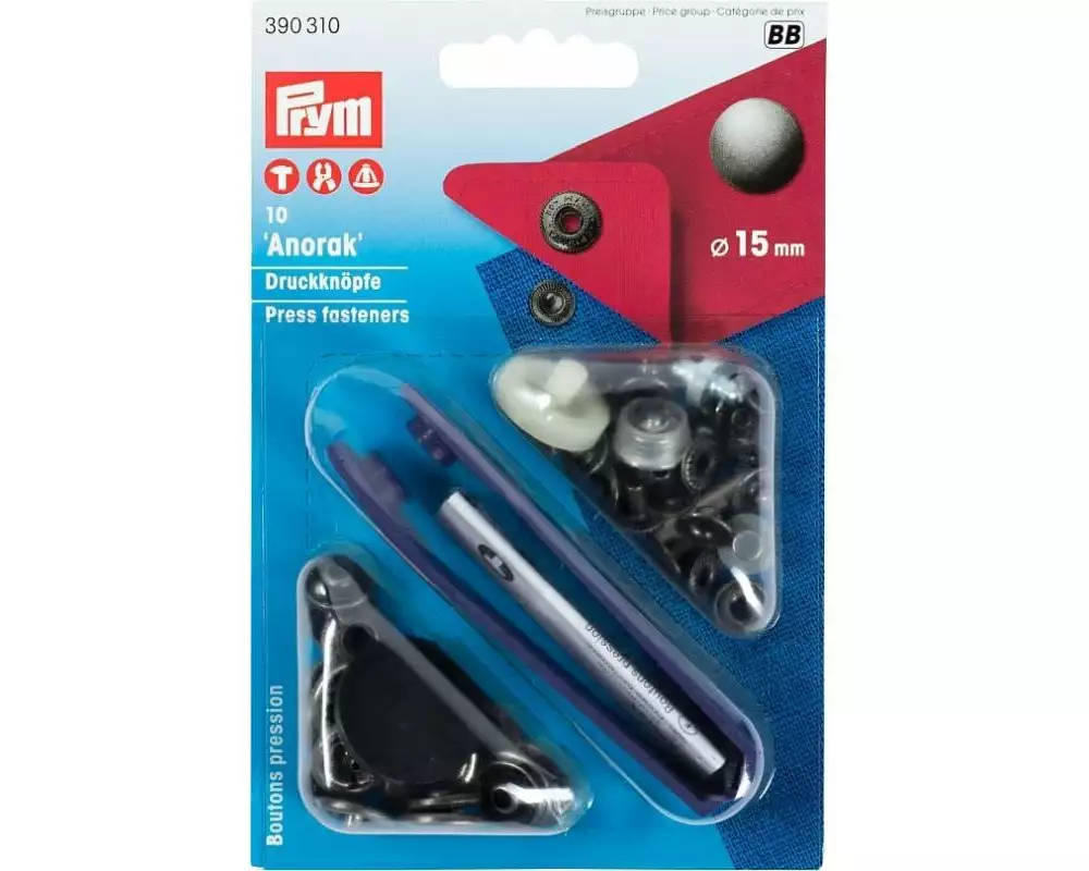 Prym Druckknöpfe Anorak Alteisen, 15 mm