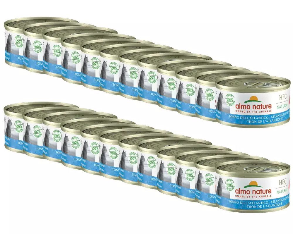 Almo Nature Nassfutter HFC Natural Atlantikthunfisch, 24 x 70 g