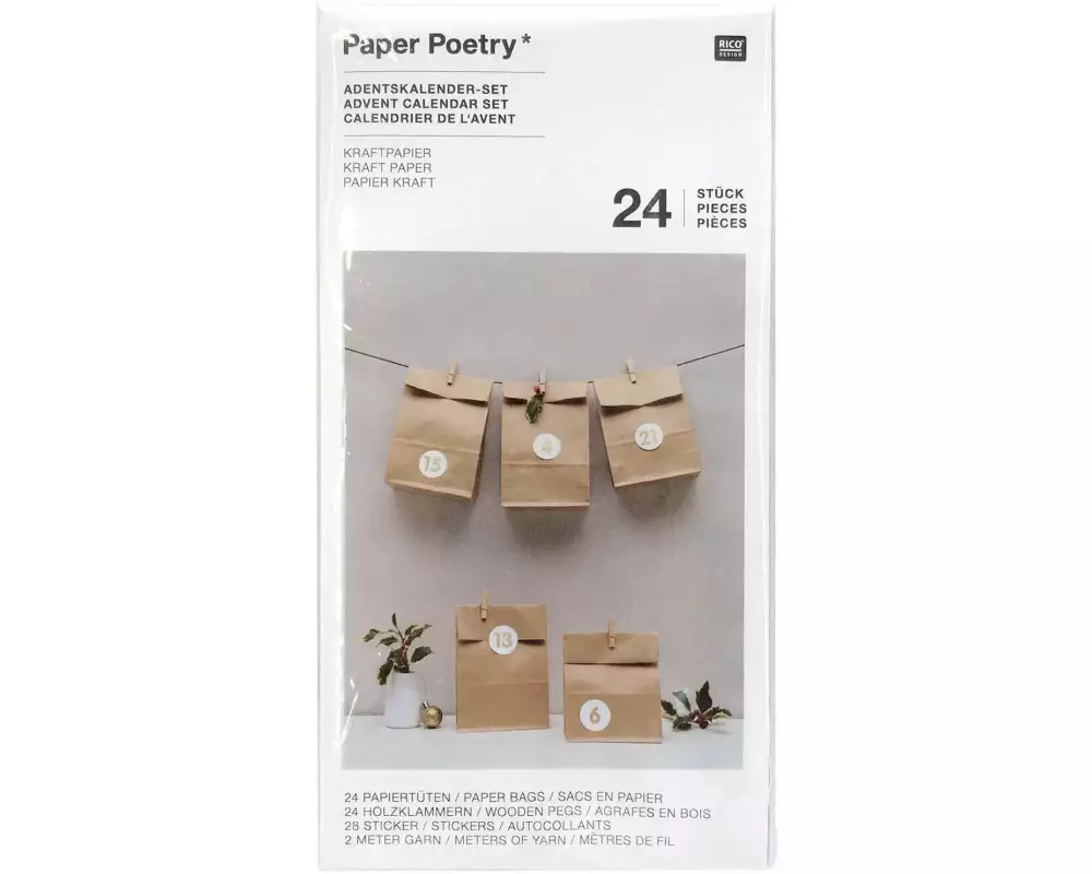 Rico Design Adventskalender Set Kraftpapier