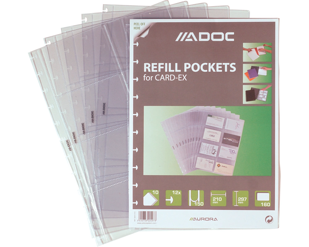 ADOC Dokumententasche Card-Ex A4 9287.010 transparent, 800my 12 Taschen