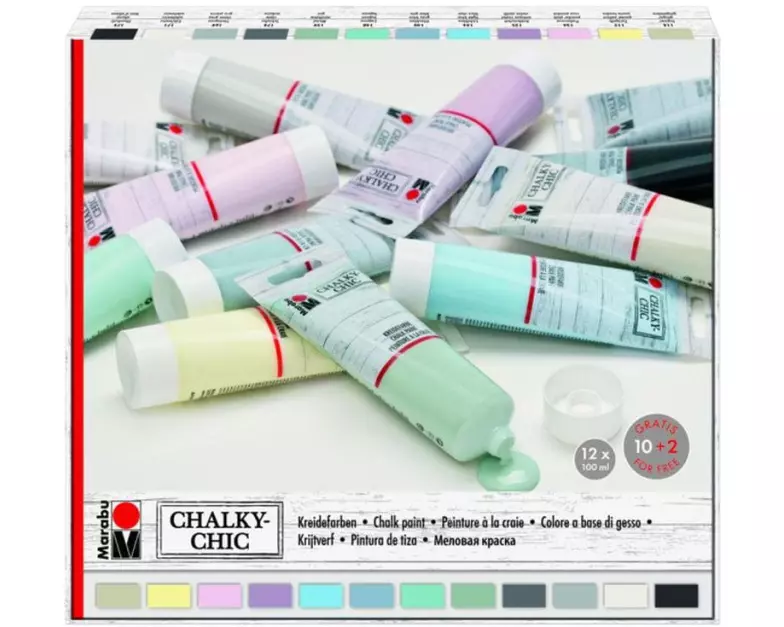 Marabu Kreidefarbe Chalky-Chic 100 ml, Mehrfarbig