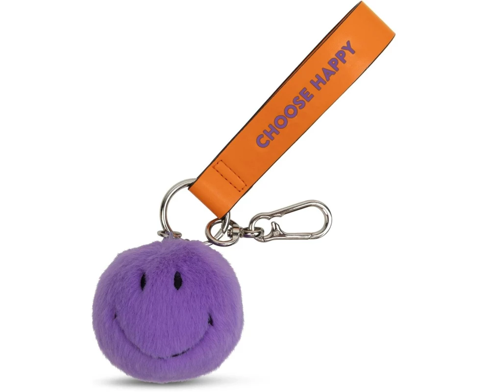Bon Ton Toys Schlüsselanhänger Smiley ECO Fuzzy Violett 7 cm