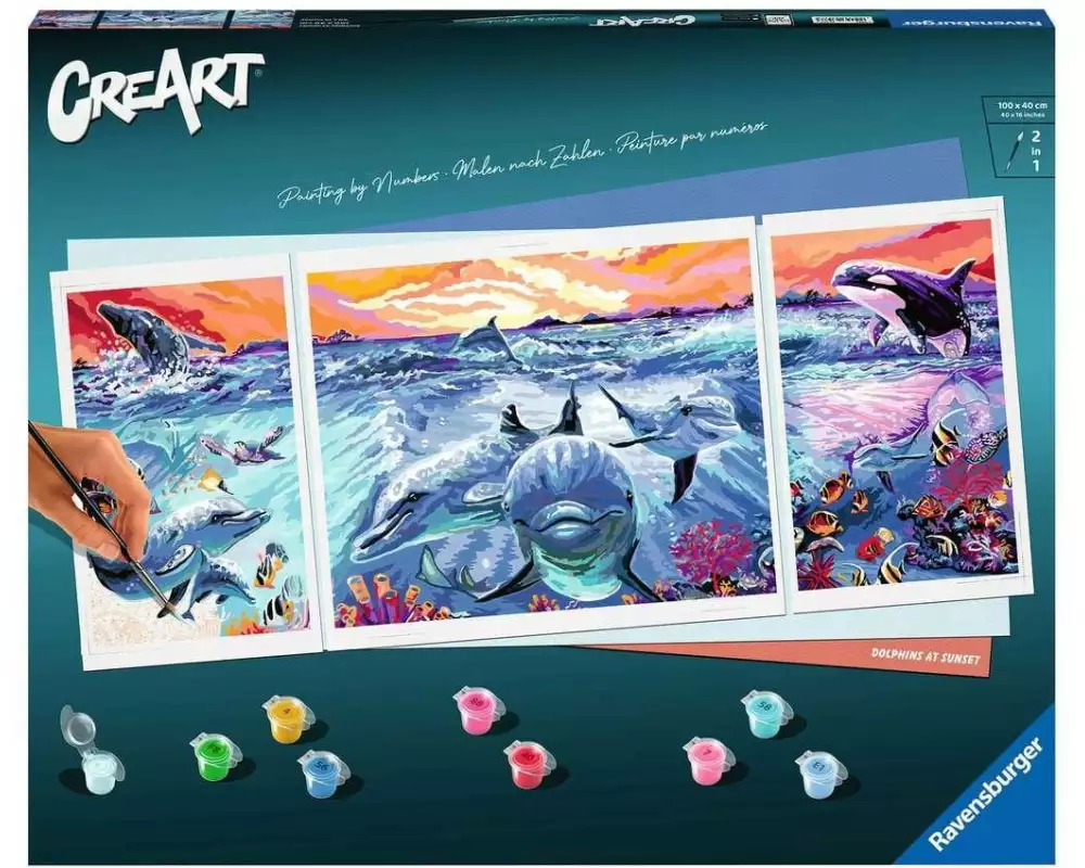Ravensburger Malen nach Zahlen CreArt: Dolphins at Sunset