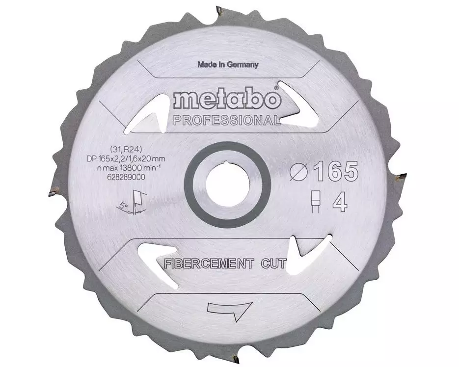 Metabo Kreissägeblatt Fibercement Cut Professional Ø165 x 20 mm, Z4