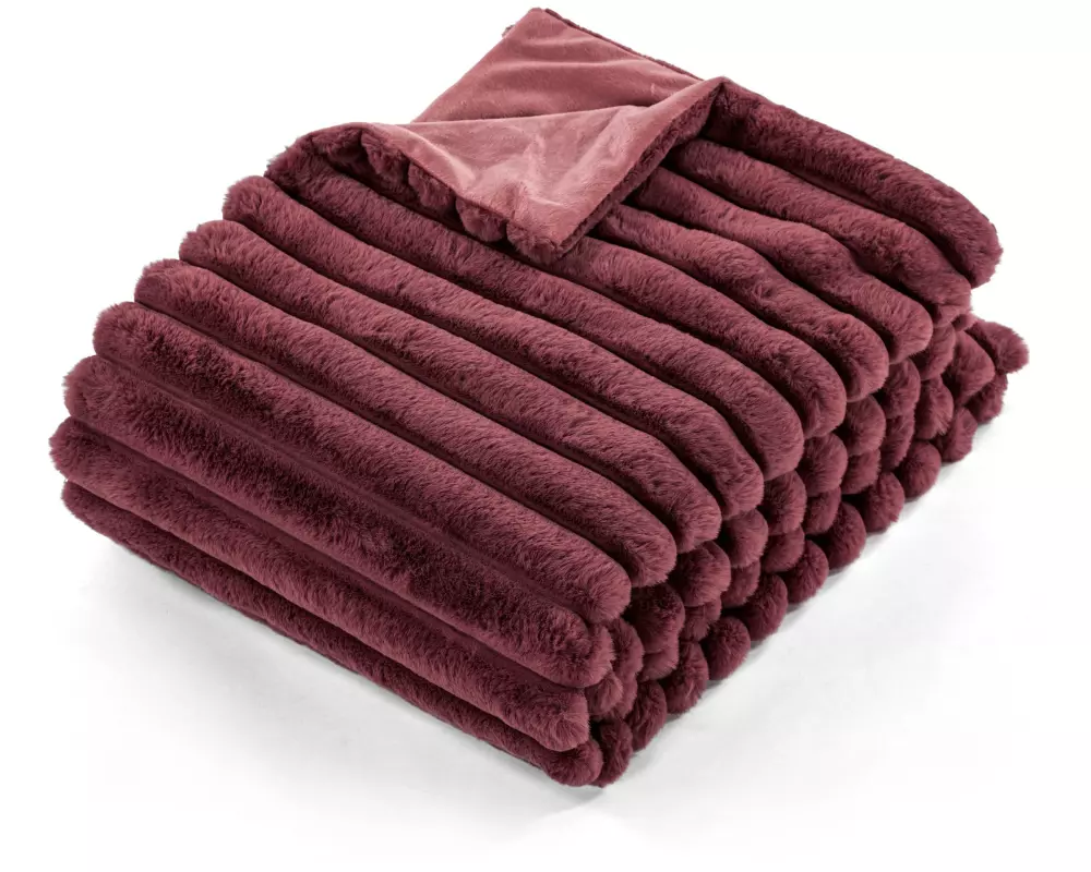 Tiseco Decke Rabbit Stripe 130 x 170 cm, Bordeaux