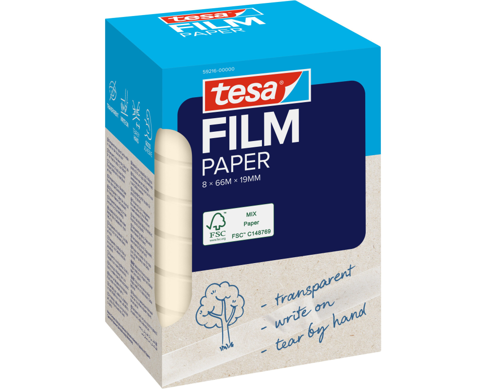 TESA Klebeband Crystal 19mmx66m 59216-00000 Recycled 8 Rollen