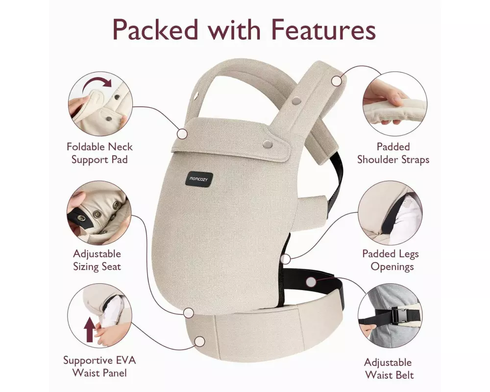 momcozy Babytrage Baumwolle Beige