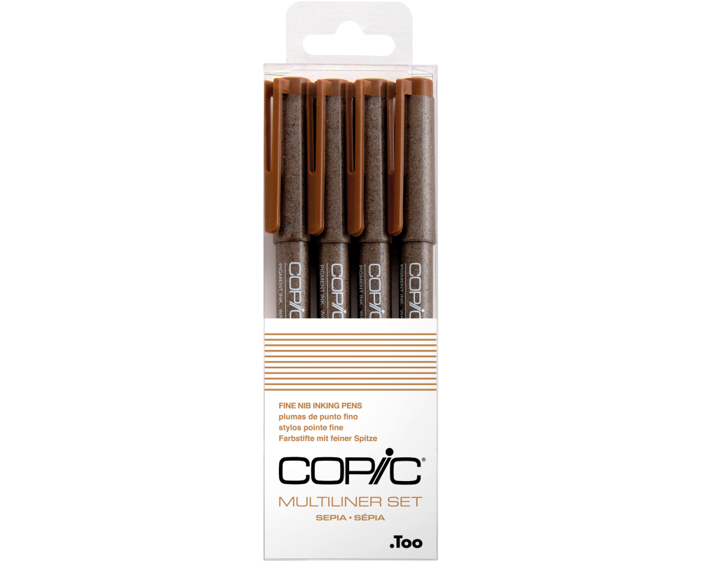 COPIC Multiliner 22075621 Sepia Set, 4 Stück ass.