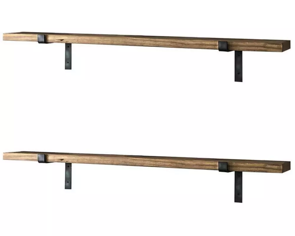 Woody Fashion Wandregal LAM006 2 Stück, 60 x 16 x 14 cm, Walnuss