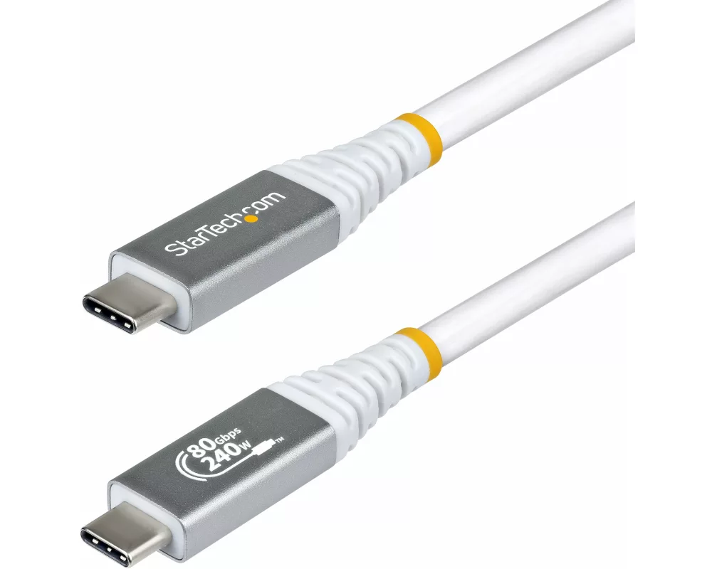 StarTech.com CC150CM80GUSB4CABLEW USB Kabel USB4 Gen 4x2 1,5 m USB C 80 Gbit/s 240 W Weiß