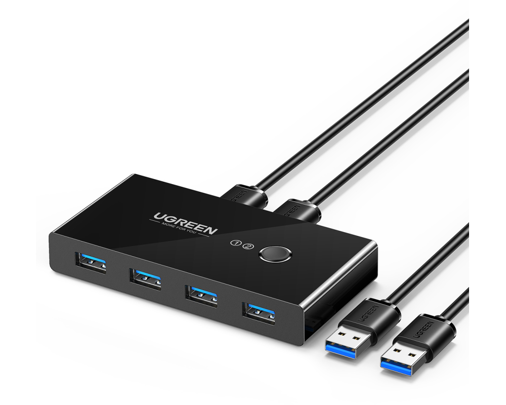UGREEN 2x4 Sharing Switch Box 30768 USB 3.0 for 2 PCs,Black