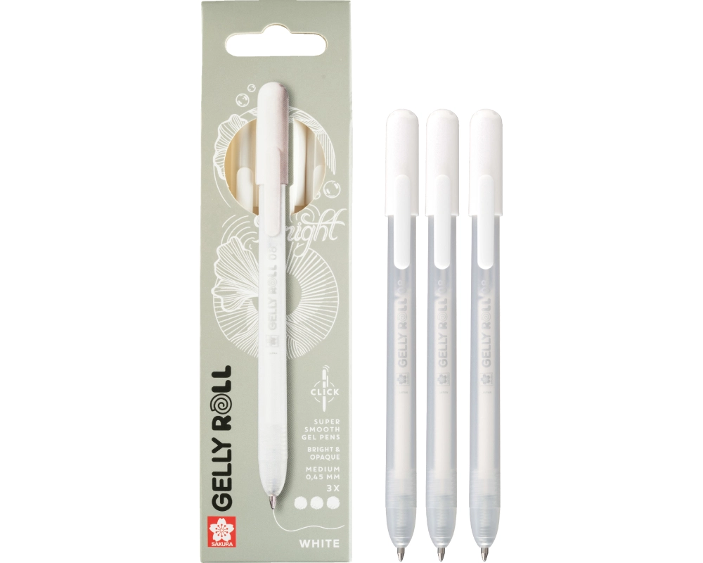 SAKURA Gelly Roll 0.8mm PXGBRAWH3A weiss 3 Stück