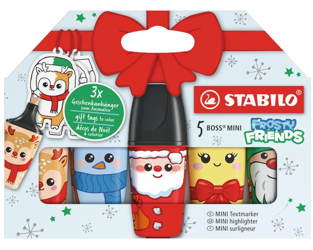 STABILO Textmarker BOSS MINI Frosty Friends 5er Kartonetui