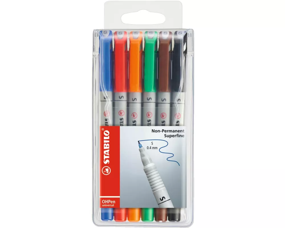 STABILO Folienstift OHPen universal S 6 Stück Mehrfarbig
