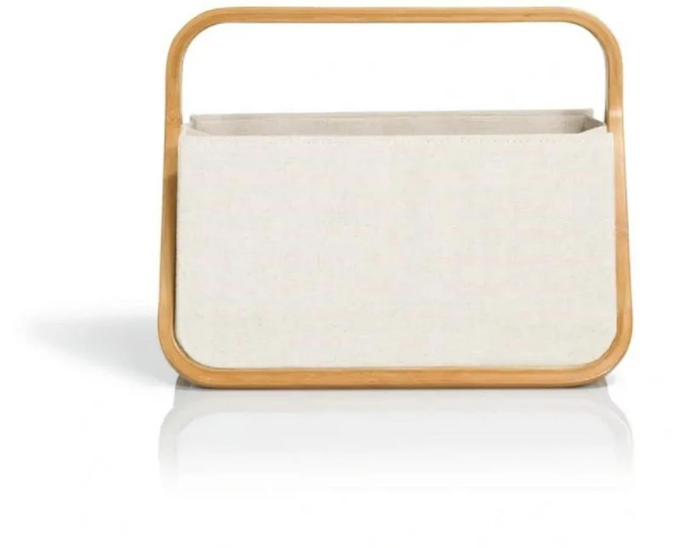 Prym Fold & Store Basket Canvas & Bamboo Natur