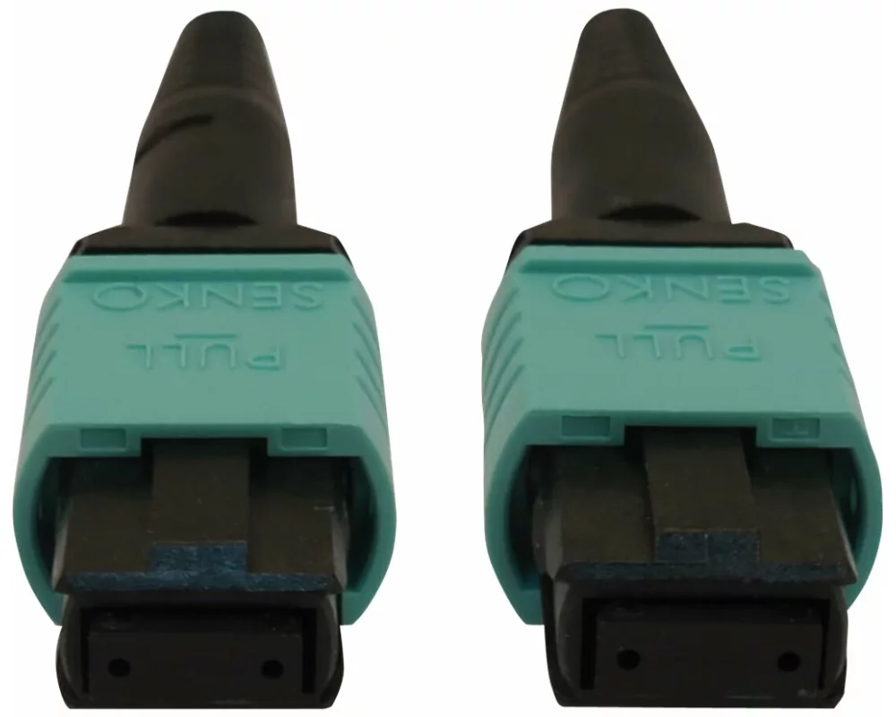 EATON TRIPPLITE 40/100/400G, Multimode, 50/125, OM3, Fiber Optic Cable, 12F, MTP/MPO-PC, F/F, LSZH, Aqua, 5m 16.4ft.