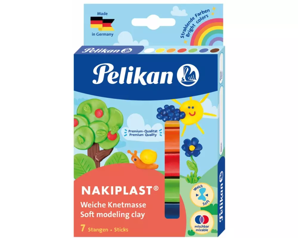 Pelikan Knetmasse Nakiplast 7 Farben