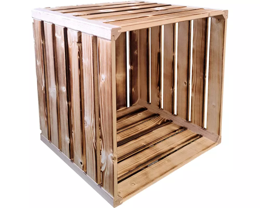 Holz Zollhaus Holzharasse geflammt, 35 x 35 x 32 cm