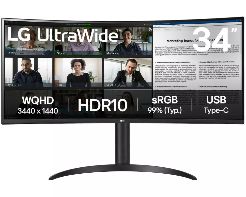 LG Monitor 34WR55QK-B