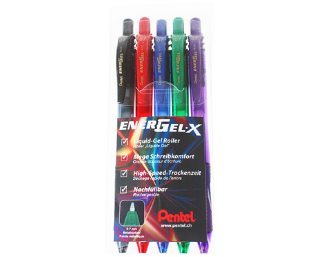 PENTEL Roller EnerGel X 0.7mm BL107-5 5-farbig ass.